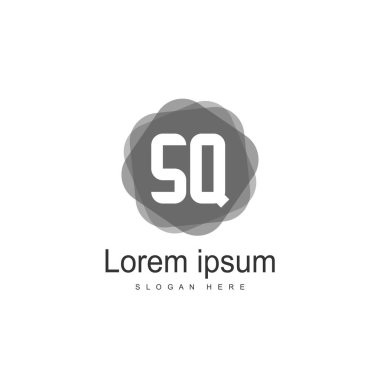 İlk harf Sq Logo şablonu. Minimalist mektup logo tasarımı