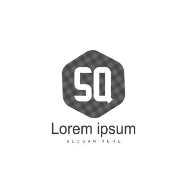 İlk harf Sq Logo şablonu. Minimalist mektup logo tasarımı