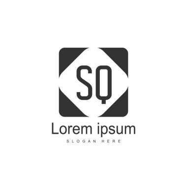 İlk harf Sq Logo şablonu. Minimalist mektup logo tasarımı