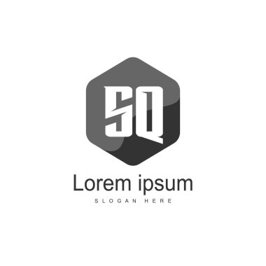 İlk harf Sq Logo şablonu. Minimalist mektup logo tasarımı