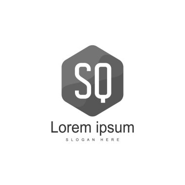İlk harf Sq Logo şablonu. Minimalist mektup logo tasarımı