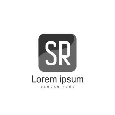 İlk harf Sr Logo şablonu. Minimalist mektup logo tasarımı