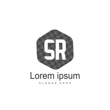 İlk harf Sr Logo şablonu. Minimalist mektup logo tasarımı