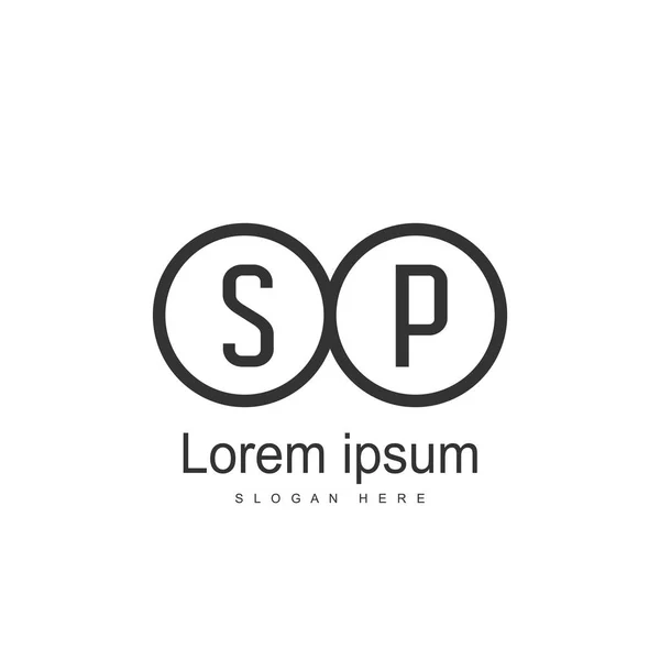 Första Bokstaven Logotyp Mall Minimalistisk Brev Logotypdesign — Stock vektor