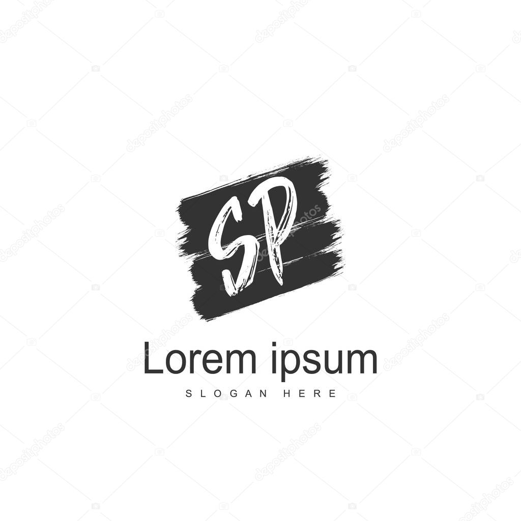 Initial letter SP Logo Template. Minimalist letter logo design