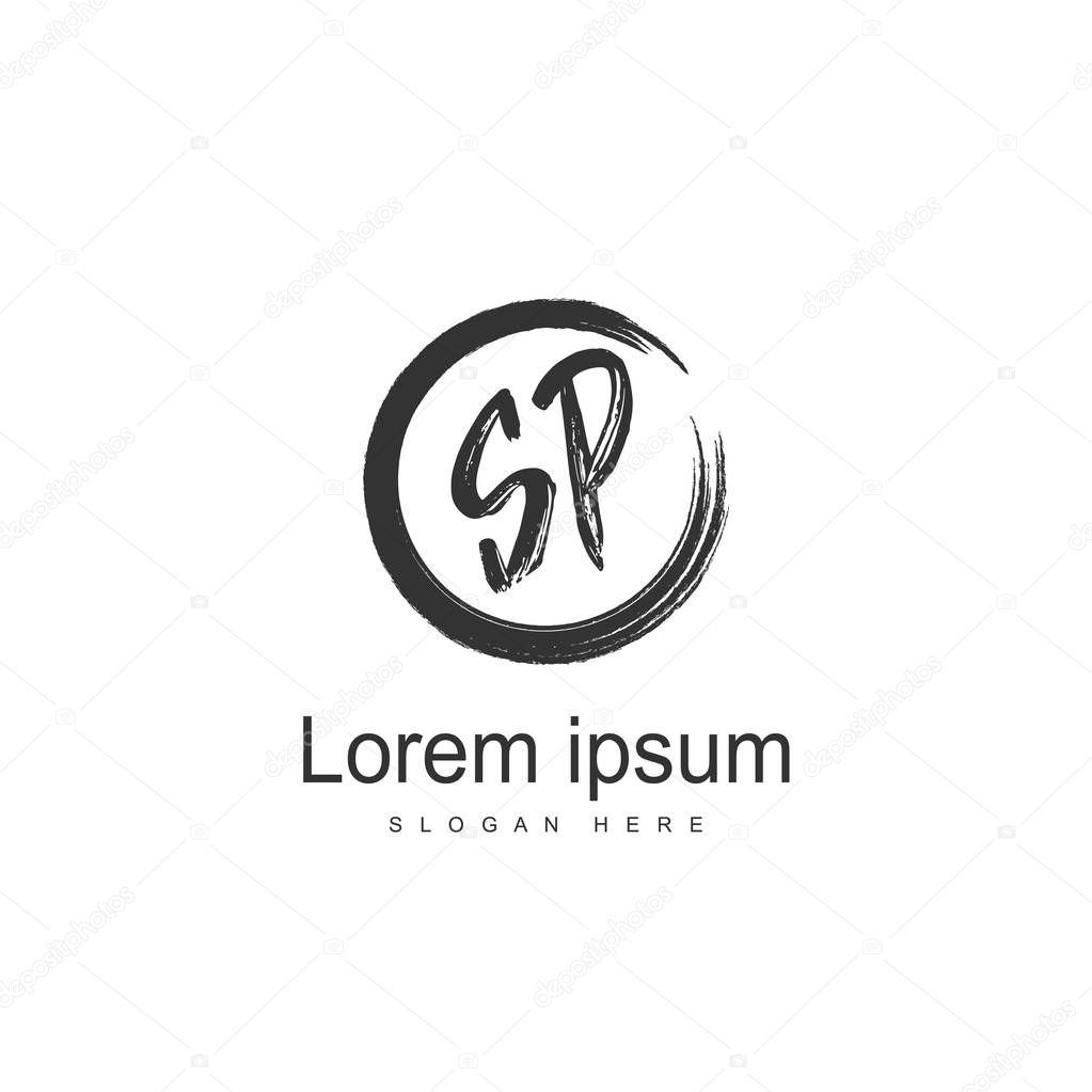 Initial letter SP Logo Template. Minimalist letter logo design