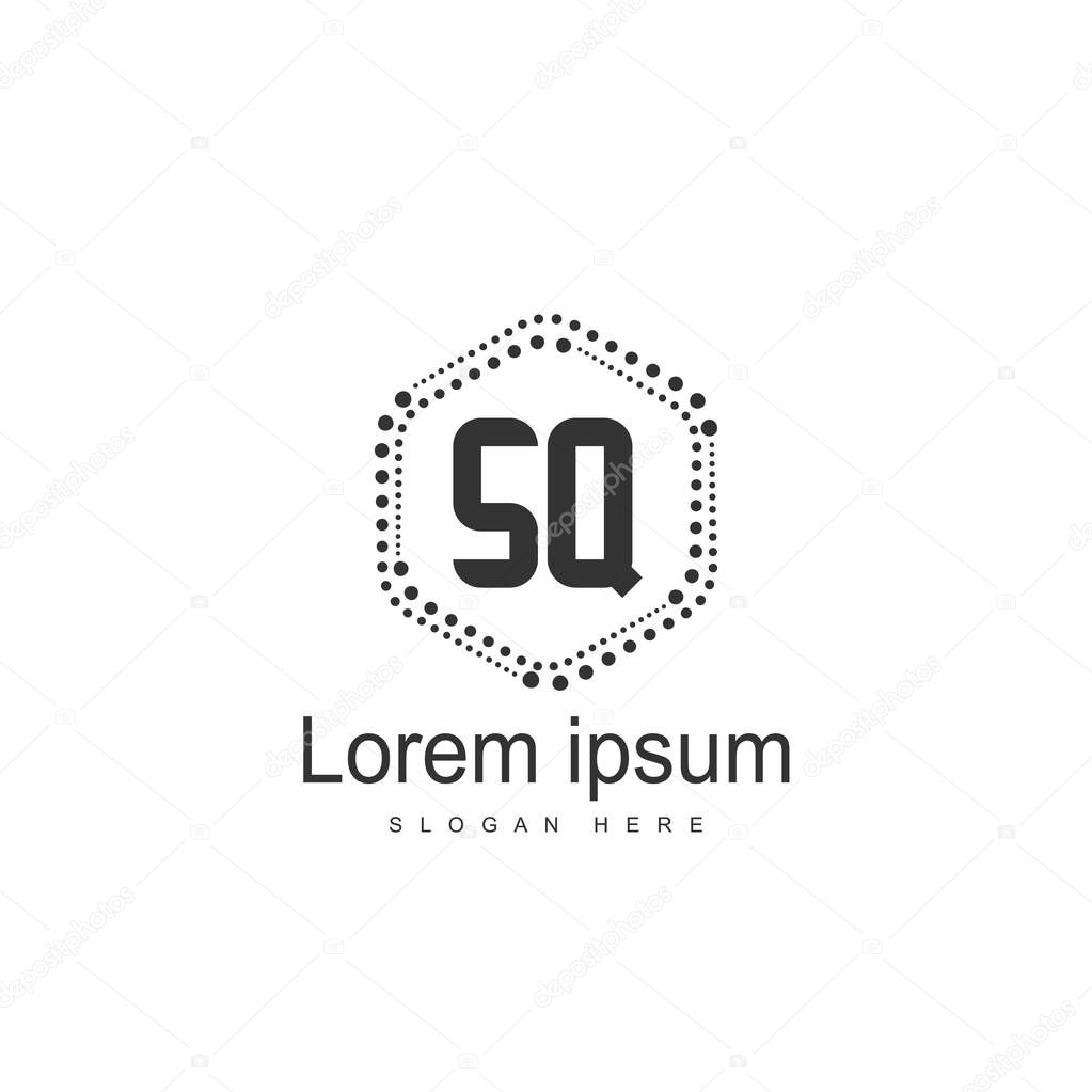 Initial letter SQ Logo Template. Minimalist letter logo design