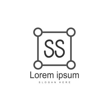 İlk harf Ss Logo şablonu. Minimalist mektup logo tasarımı