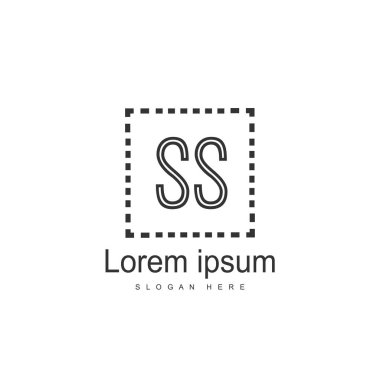 İlk harf Ss Logo şablonu. Minimalist mektup logo tasarımı