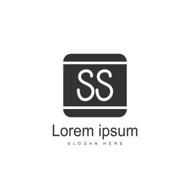 İlk harf Ss Logo şablonu. Minimalist mektup logo tasarımı
