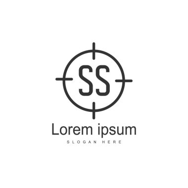 İlk harf Ss Logo şablonu. Minimalist mektup logo tasarımı