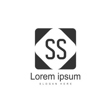 İlk harf Ss Logo şablonu. Minimalist mektup logo tasarımı