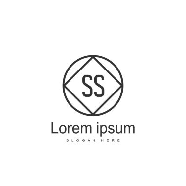 İlk harf Ss Logo şablonu. Minimalist mektup logo tasarımı