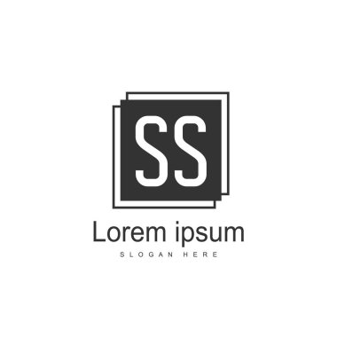 İlk harf Ss Logo şablonu. Minimalist mektup logo tasarımı