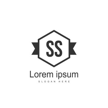 İlk harf Ss Logo şablonu. Minimalist mektup logo tasarımı