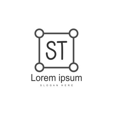 İlk harf St Logo Template. Minimalist mektup logo tasarımı