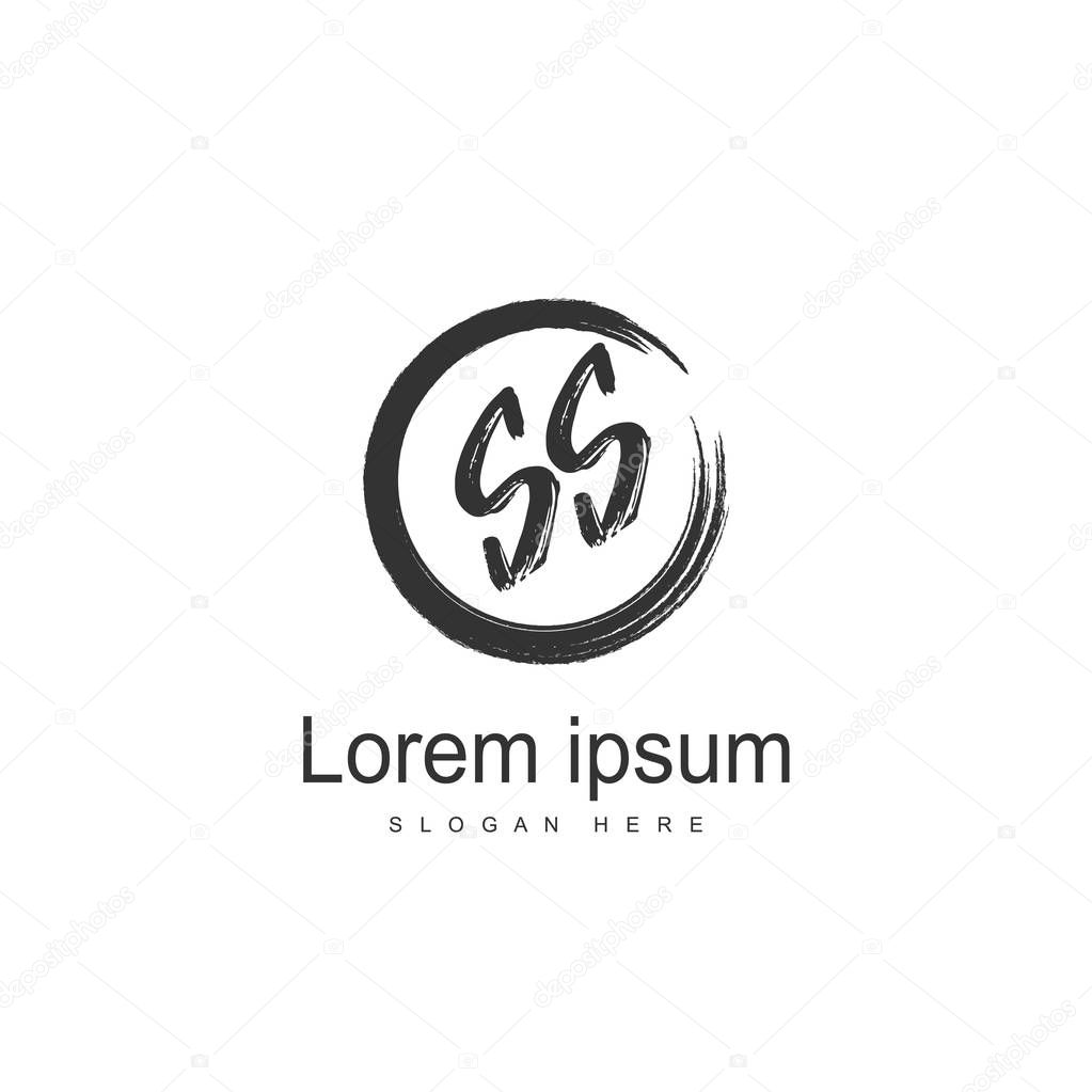 Initial letter SS Logo Template. Minimalist letter logo design