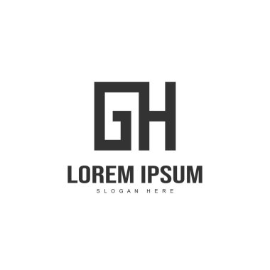 İlk harf logo tasarımı. En az harf logo tasarım şablonu