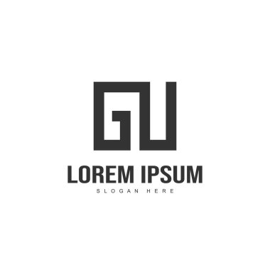 İlk harf logo tasarımı. En az harf logo tasarım şablonu