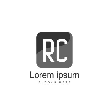 RC Logo tasarım şablonu. İlk harf logo tasarım şablonu