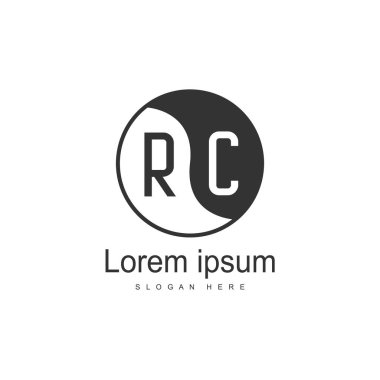 RC Logo tasarım şablonu. İlk harf logo tasarım şablonu