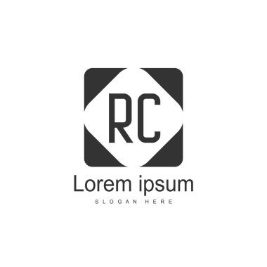 RC Logo tasarım şablonu. İlk harf logo tasarım şablonu