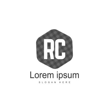 RC Logo tasarım şablonu. İlk harf logo tasarım şablonu