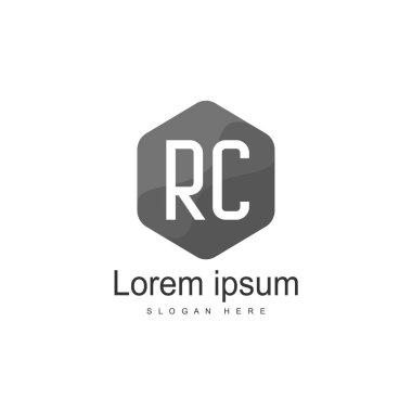 RC Logo tasarım şablonu. İlk harf logo tasarım şablonu