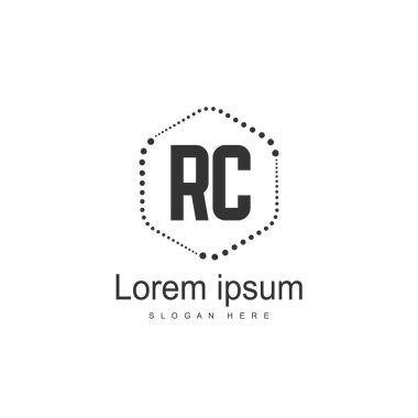 RC Logo tasarım şablonu. İlk harf logo tasarım şablonu