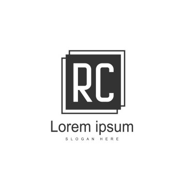RC Logo tasarım şablonu. İlk harf logo tasarım şablonu