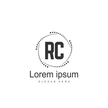 RC Logo tasarım şablonu. İlk harf logo tasarım şablonu