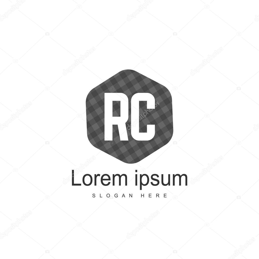 RC Logo template design. Initial letter logo template design