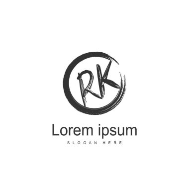 RK Logo tasarım şablonu. İlk harf logo tasarım şablonu