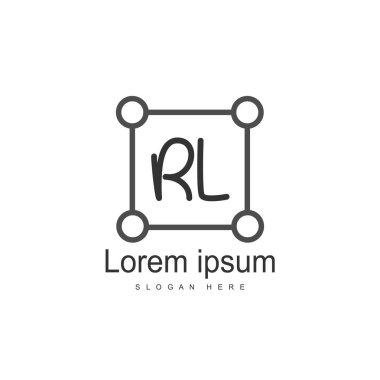 RL Logo tasarım şablonu. İlk harf logo tasarım şablonu