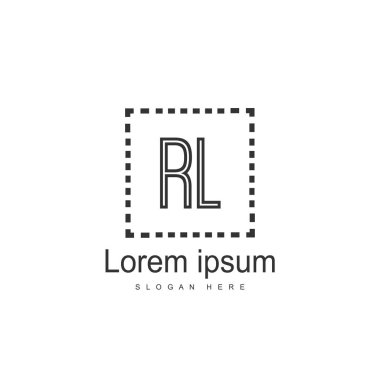 RL Logo tasarım şablonu. İlk harf logo tasarım şablonu