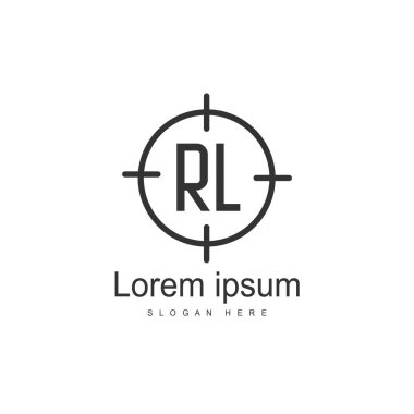 RL Logo tasarım şablonu. İlk harf logo tasarım şablonu