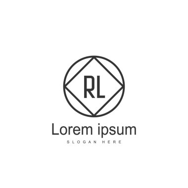 RL Logo tasarım şablonu. İlk harf logo tasarım şablonu