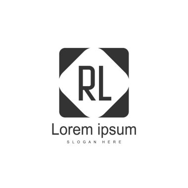 RL Logo tasarım şablonu. İlk harf logo tasarım şablonu