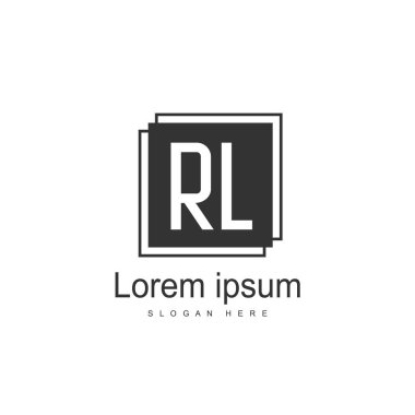 RL Logo tasarım şablonu. İlk harf logo tasarım şablonu