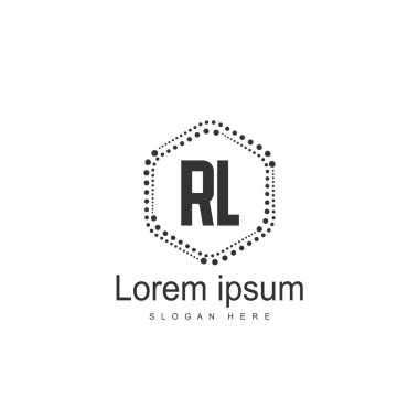 RL Logo tasarım şablonu. İlk harf logo tasarım şablonu