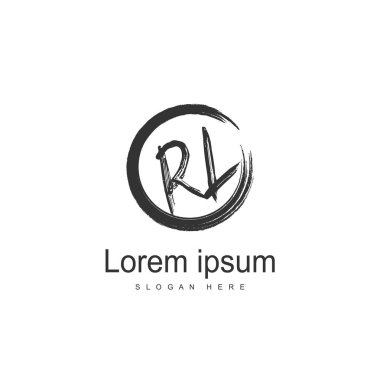 RL Logo tasarım şablonu. İlk harf logo tasarım şablonu