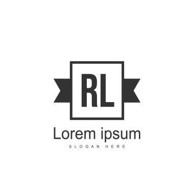 RL Logo tasarım şablonu. İlk harf logo tasarım şablonu