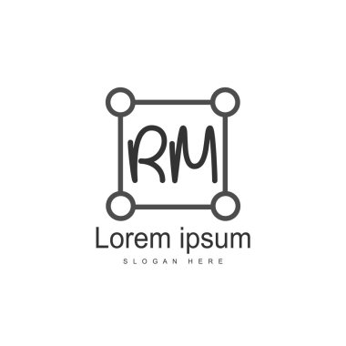 RM Logo tasarım şablonu. İlk harf logo tasarım şablonu