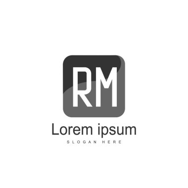 RM Logo tasarım şablonu. İlk harf logo tasarım şablonu