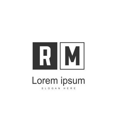 RM Logo template design. Initial letter logo template design clipart
