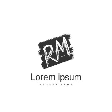 RM Logo tasarım şablonu. İlk harf logo tasarım şablonu