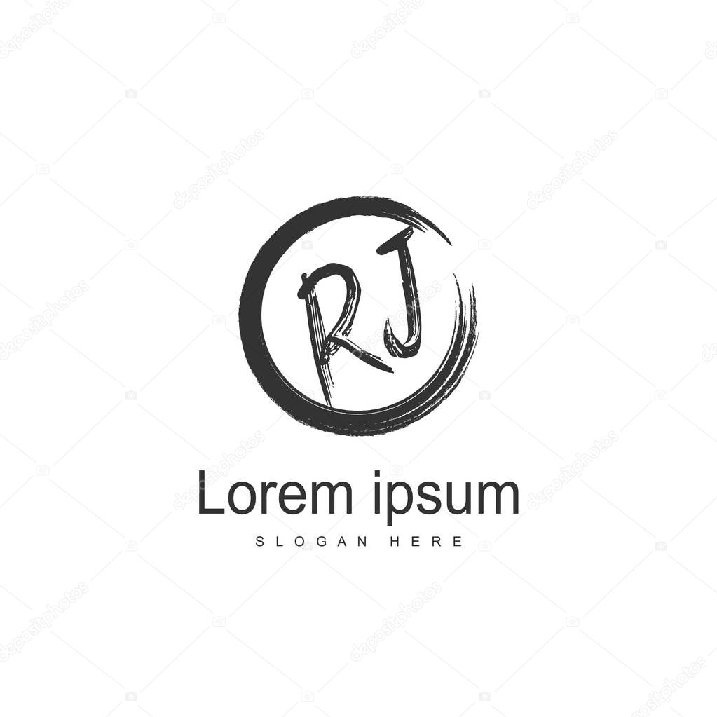 RJ Logo template design. Initial letter logo template design