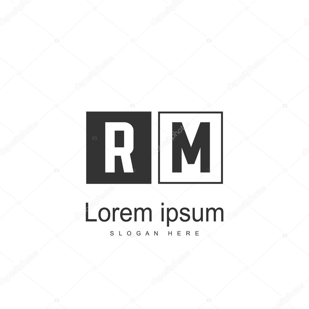 RM Logo template design. Initial letter logo template design
