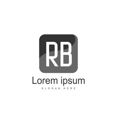 RB Logo tasarım şablonu. İlk harf logo tasarım şablonu