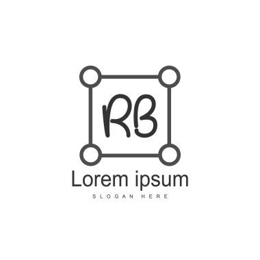 RB Logo tasarım şablonu. İlk harf logo tasarım şablonu